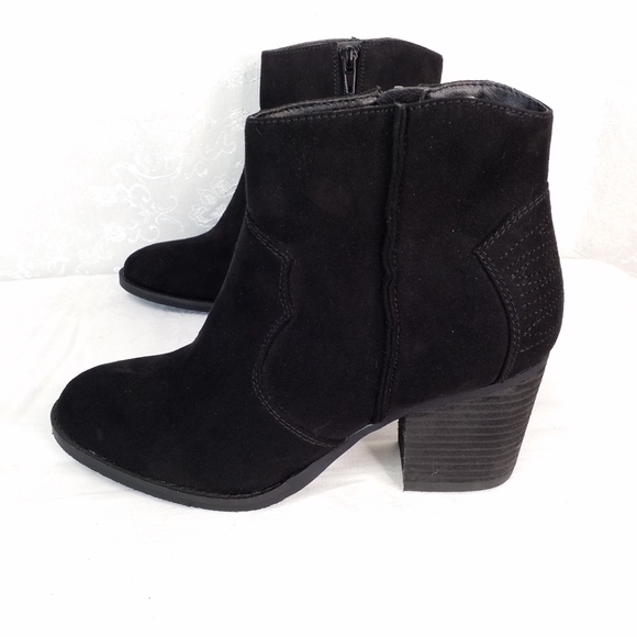 Madeline Black Heeled Ankle Boots - Picture 3 of 7
